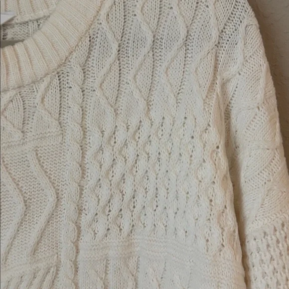 Time and Tru Cream Cable Knit Sweater - Picture 3 of 3